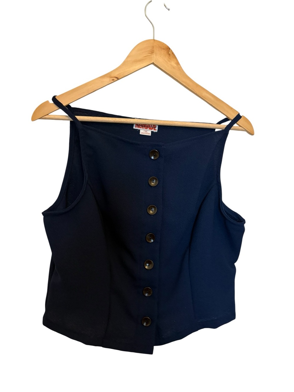 Urban Outfitters Navy Button-Front Ribbed Camisole